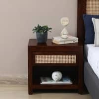 Suraj Solid  Wood  One Drawer Bedside  In Tubbeco Teak Finish
