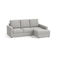 Apollo Compact Sofa (Colour : Vapour Grey, Cushion : Hard, Back Type : High Back, Seating Capacity : Right Aligned 2 Seater + Right Aligned Chaise + Ottoman)