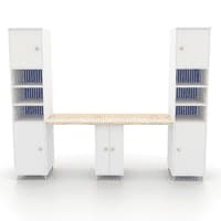 Dynamo 2 Seater Study Table  Blue In Blue and White Colour