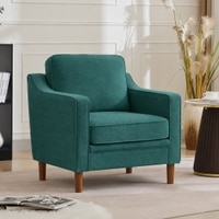 Menta Boucle Fabric Lounge Chair in Green Colour