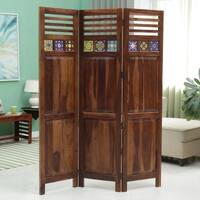 Rangrez Sheesham Wood Room Divider In Natural Finish