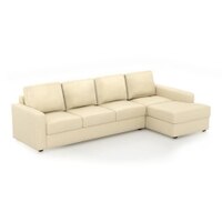 Apollo Compact Sofa (Colour : Cream, Cushion : Hard, Seating Capacity : Right Aligned 3 Seater + Right Aligned Chaise + Ottoman)