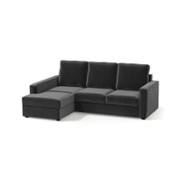 Apollo Compact Sofa (Colour : Pebble Grey, Cushion : Hard, Back Type : High Back, Seating Capacity : Left Aligned 2 Seater + Left Aligned Chaise + Ottoman)