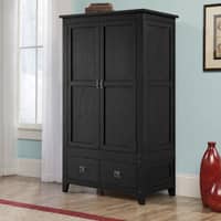 Alaca Solid Sheesham Wood 2 Door 2 Drawer Wardrobe In Black Finish