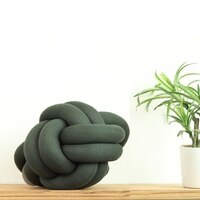 Nodo Cotton Knitted Knot Pillow  Honey Dew 11X11 Inches