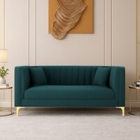 Texude Velvet 2 Seater Sofa Teal Blue