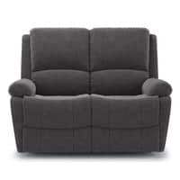 Lebowski Fabric Two Seater Manual Recliner in Smoke Fabric Colour