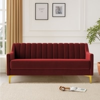Fame Velvet 3 Seater Sofa in Maroon Colour