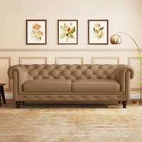 Winchester 3 Seater Premium Italian Leather Sofa In Ecru