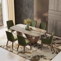 Paloma 6 Seater Jupiter Spanish Ceramic Dining Table With 6 Anderson Dining Chairs