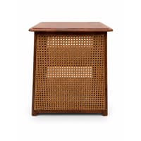 Kasvya Cane and Solid Wood Bedside Table
