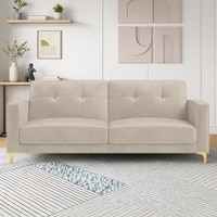 Novelle 3 Seater Velvet Sofa Cum Bed in Cream colour