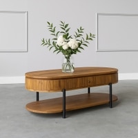 Syleen Solid Wood Coffee Table In Walnut Finish