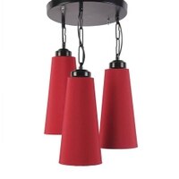 Ridge Red Fabric Cluster Hanging Light