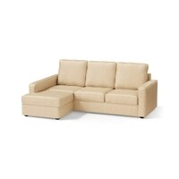 Apollo Compact Sofa (Colour : Pearl, Cushion : Hard, Back Type : High Back, Seating Capacity : Left Aligned 2 Seater + Left Aligned Chaise + Ottoman)