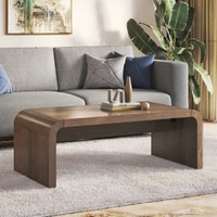 Quinn Rectangular Solid Wood Coffee Table In Danish Walnut Finish