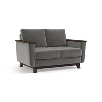 Corby Luxe 2 Seater Fabric Sofa in Ash Grey Velvet Colour