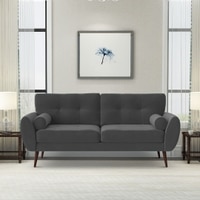 Faro Velvet 3 Seater Sofa in Dark Grey Colour