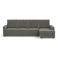 Apollo Compact Sofa (Colour : Ash Grey Velvet, Cushion : Hard, Back Type : High Back, Seating Capacity : Right Aligned 3 Seater + Right Aligned Chaise)