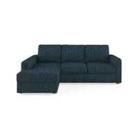 Apollo Sofa (Colour : Indigo Blue, Cushion : Soft, Back Type : Regular, Seating Capacity : Left Aligned 2 Seater + Left Aligned Chaise + Ottoman)