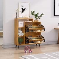 Hexa Red Engineered Wood Shoe Rack in Giant Wood Colour