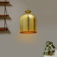 Yoko Brass Finish Hammered Metal Pendants Light