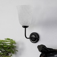 Devansh Metal Electric Wall Light in black Colour with White Shade Count of 1 Light