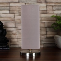 Grey cotton table lamp with Steel Base -6
