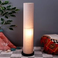 Paget Grey Cotton Shade Floor Lamp