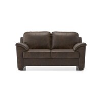Farina 2 Seater Luxury Italian Leather Sofa In French Roast