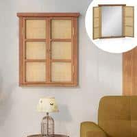 Asa Solid Wood Mirror in Amber Walnut Finish