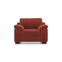 Esquel Essential 1 Seater Fabric Sofa In Dark Coral