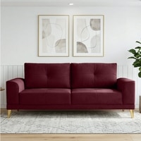 Nency Velvet 3 seater Sofa Maroon