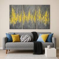 Truss Yellow Grey Pieces Canvas Wall Prints Canvas Wall Prints Set of 3 Multicolor Matte
