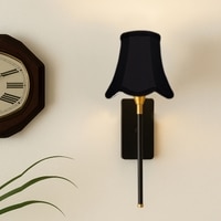 Devansh Metal Electric Wall Light in Black Colour with Black Shade Count of 1 Light