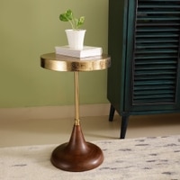 Arcana Metal Side Table in Black & Gold Colour