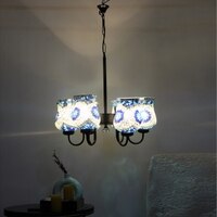 Devansh Gold Antique Wall Mounted Lamp With Off-White Cotton Shade