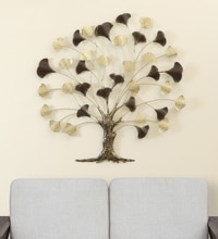 W-Botanical Abstract Metal Wall Decor in Multicolor Set of 1