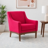 Claudia Boucle Fabric Arm Chair in Red Colour