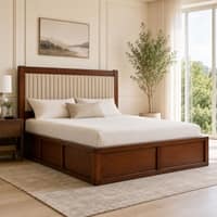 Tarang Solid Wood Compact Queen Bed Box Storage Provincial Teak Finish Mattress 60 x 72 Inches