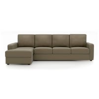 Apollo Compact Sofa (Colour : Cappucino, Cushion : Soft, Seating Capacity : Left Aligned 3 Seater + Left Aligned Chaise + Ottoman)