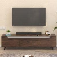 Blesky Engineering Wood Floor Standing Tv Entertainment Unit In Brown Maple Finish