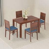 Atlas Solid Wood 4 Seater Dining Table With Atlas Dining Chair Set