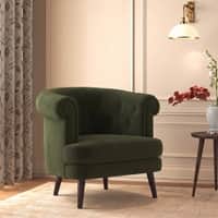 Bardot Lounge Chair in Deep Olive Velvet Colour