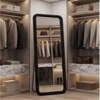 The Artment Unbreakable Black Square Puff Floor Mirror (160 x 50) cm