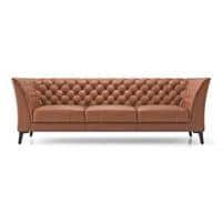 Weston 3 Seater Luxury Italian Leather Sofa In Cognac