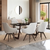 Adria Copa Cabana Black Stone 6 Seater Dinning Table With Set of 3  Wella Dining Chair