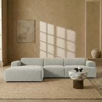 Sophisticated Wood Right Aligned 3-Seater With Upholstery Non Storage Sofa In Grey Colour