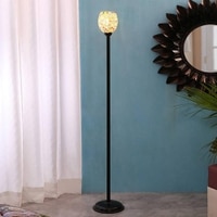 Don Black Glass Shade Floor Lamp