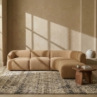 Zenliving Wood Left Aligned 3-Seater With Upholstery Non Storage Sofa In White Colour